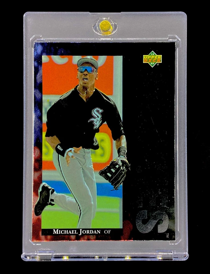 MICHAEL JORDAN ROOKIE BASEBALL CARD Silver Foil Upper Deck RC Card - WHITE SOX - Image 2 of 4
