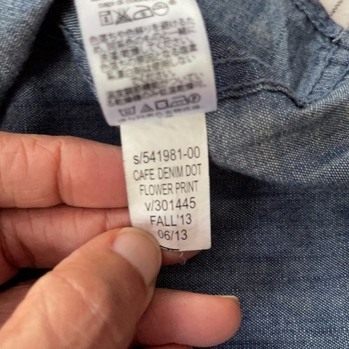 Gap Women’s Polka Dot Chambray Tunic Top Blue XS 100% Cotton Twee Preppy - Picture 9 of 11