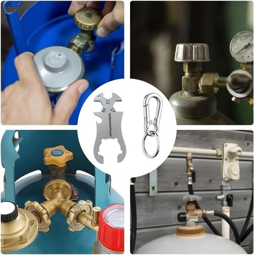 Chiave per bombola gas in acciaio inox multifunzione bombole gas chiave regolatore gas - Foto 9 di 9