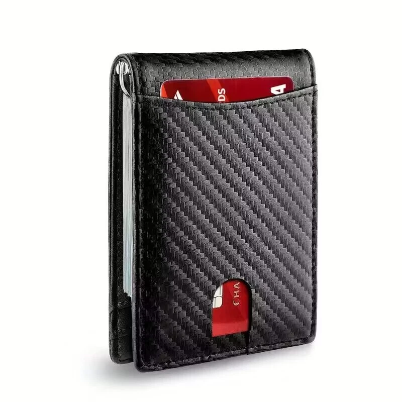 Stylish Bifold Wallets RFID Blocking PU Leather Front Pocket Credit Card Holder - Picture 1 of 4