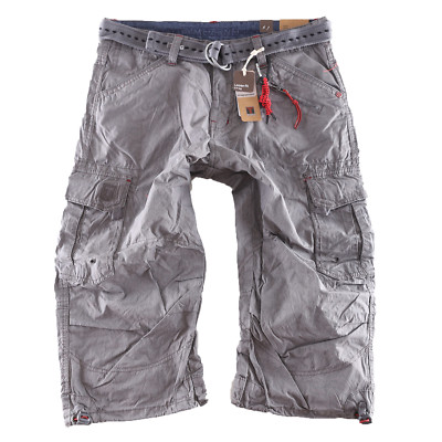 Timezone Herren  Bermuda Shorts 3/4  Miles TZ 8006 grey plus Gürtel Neuware