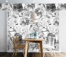 Carta da parati 3D disegnata a mano Peonia R1376 autoadesiva rimovibile Luna