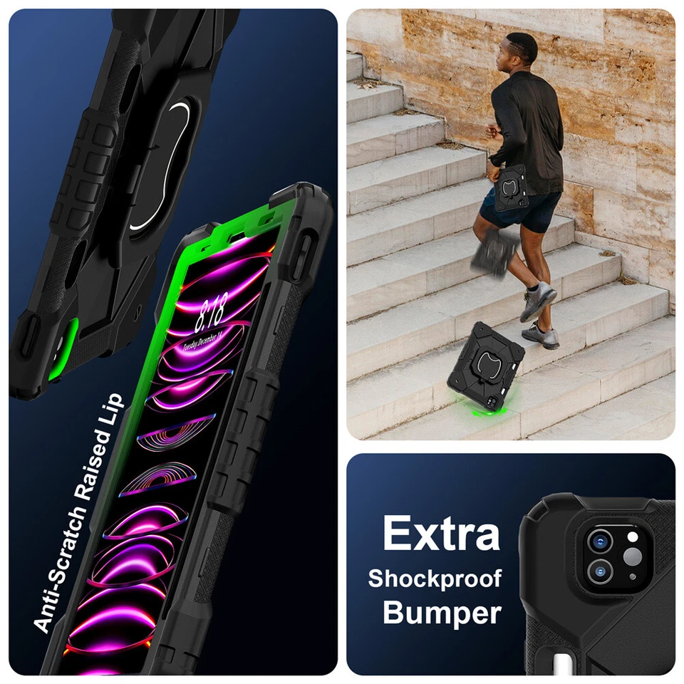 Shockproof Hard Stand Handle Case Cover For Apple iPad 10th 9th 8th 7th Air Pro - Image 3 of 4