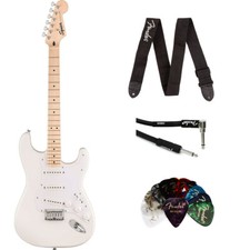 Squire Sonic Stratocaster Ht Electric Guitar Bundle W/ Strap, Cable &amp; Picks Kit