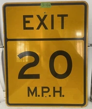 Road Traffic Street Sign Authentic 20mph Exit 30"X 24" 3-46