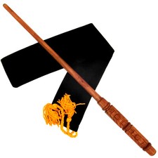 15" Severus Snape Hand Carved Mahogany Wood Magic Wizard Wand w/ Velvet Bag