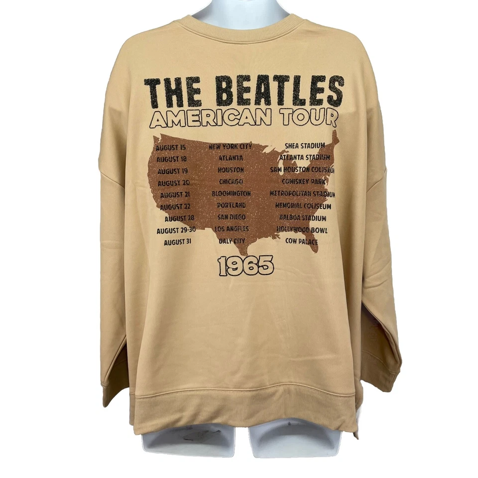 NEW! The Beatles 1965 Tour Sweatshirt/ Women’s (4XL) Beige TerraSky Blend NWT - Image 2 of 4
