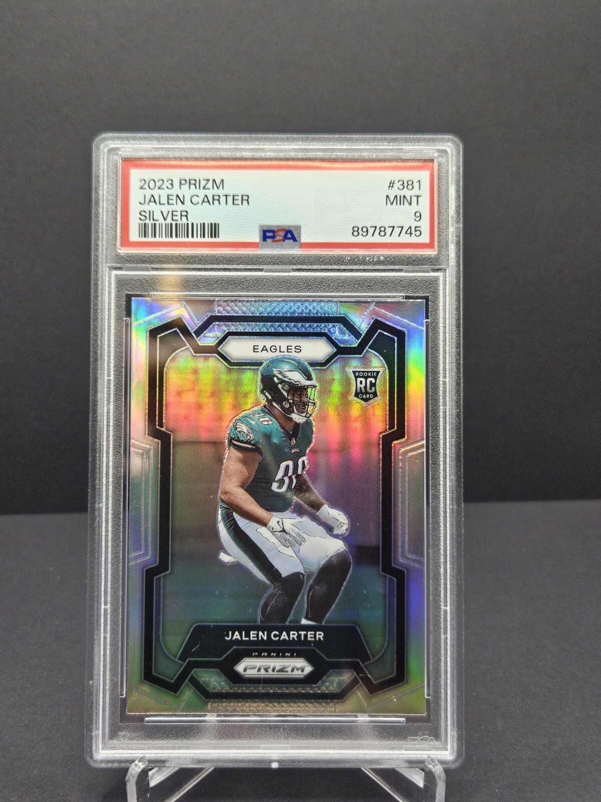 2023 Panini Prizm - Rookies Silver Prizm #381 Jalen Carter (RC) PSA 9