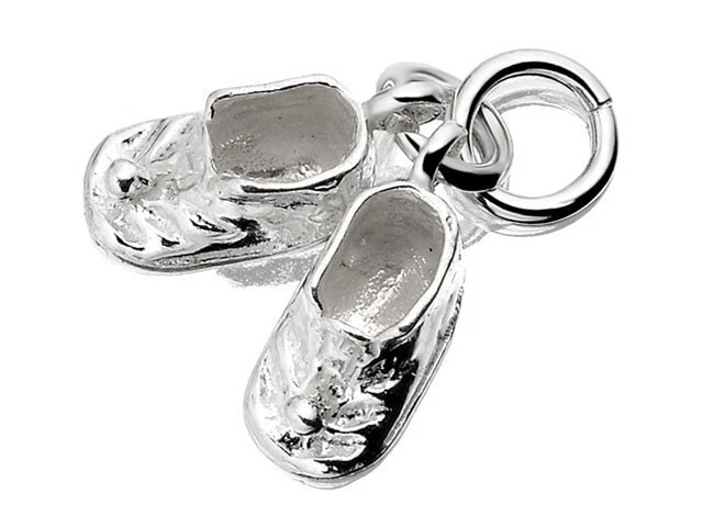 F.Hinds Womens Jewellery Sterling Silver Baby Booties Charm 10 mm