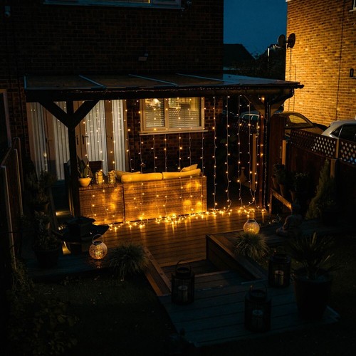 3M Outdoor Christmas Curtain Lights Hanging Fairy String Gazebo Party Lighting - Picture 12 of 12