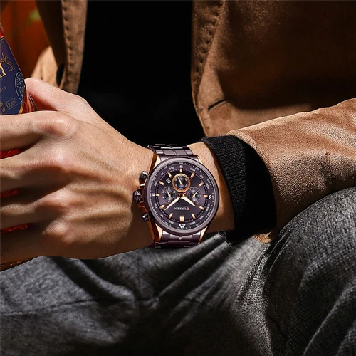 CURREN Fashion Watch Men Chronograph Wristwatch Business Steel Quartz Date Watch - Picture 10 of 28