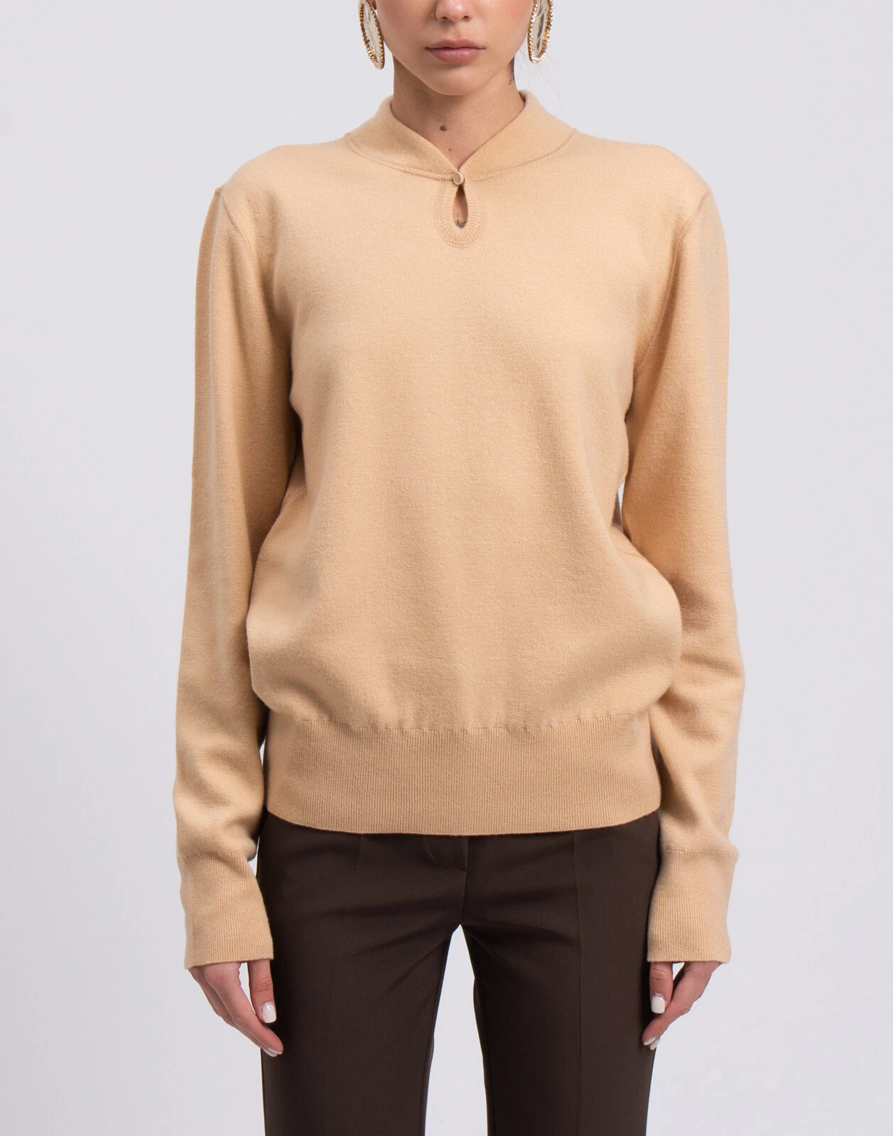 Maglione RRP €1250 BOTTEGA VENETA taglia L misto cashmere sottile Made in Italy