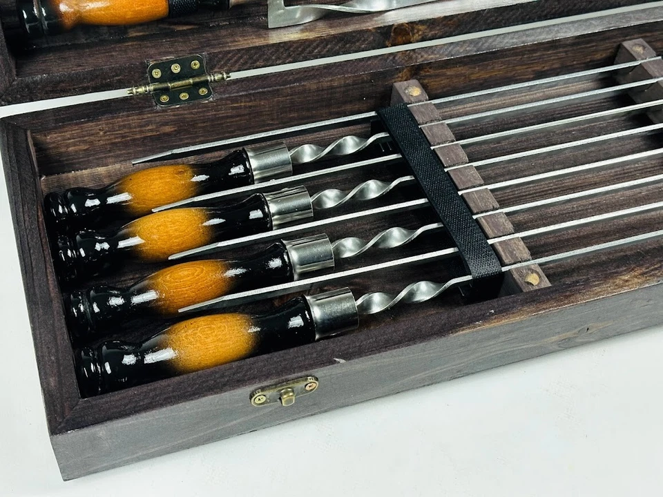 Skewers set grill set barbecue set shashlik gift UKRAINE 7608 - Image 3 of 4