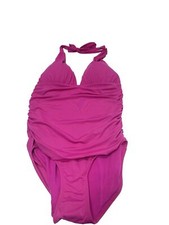 Women's Pink/Purple/Fuschsia Padded One Piece Bathing Suit, Size Large