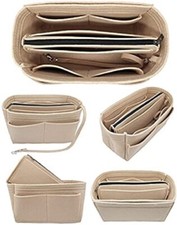 Lot of 8: FELT INSERT BAG ORGANIZER PURSE ORGANIZER INSERT,BEIGE TAN,XL