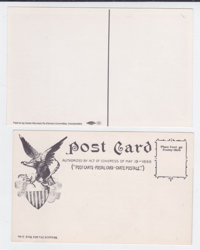 2 PRESIDENTIAL ELECTION PC'S1976 JIMMY CARTER POSTCARDS - Picture 2 of 2