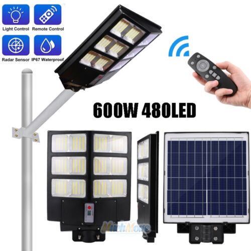 1500W LED Solar Street Light Waterproof Motion Sensor Parking Lot Light w/ Pole - Picture 61 of 129