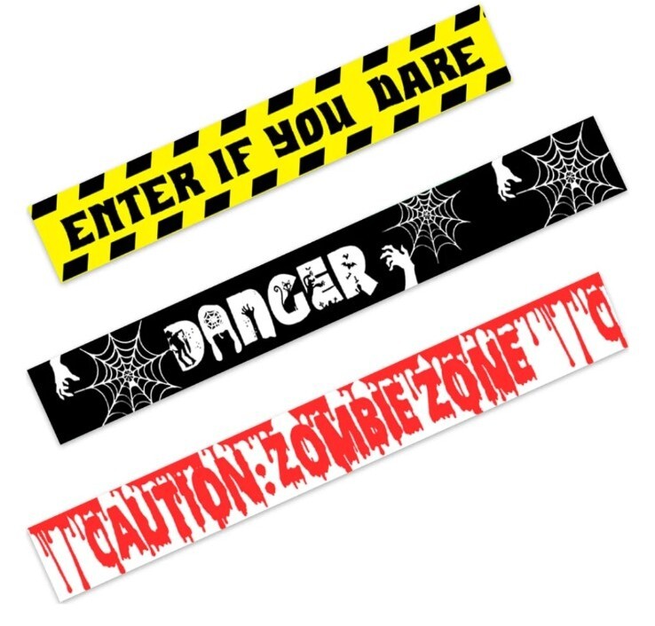 LSTAMOY Halloween Zombie Caution Tape & Zombie Posters Pack, Fright Tape Bundle