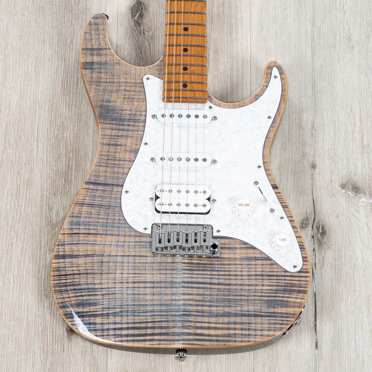 Suhr Standard Plus Guitar, Roasted Maple Fretboard, Trans