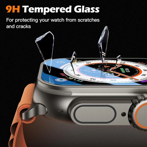 2Pcs Easy Install Tempered Glass Screen Protector for Apple Watch Ultra 1/2 49mm - 第 5/11 張圖片