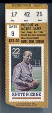 College Football Ticket 1988 Purdue Notre Dame National Championship Season