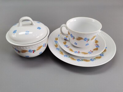DDR Kahla Porzellan SET 4-tlg. Sammeltasse mit Untersetzer und Teller Zuckerdose