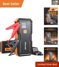 Ultra-Compact 6000A Jump Starter with LED Display - Ultimate Car Emergency Kit