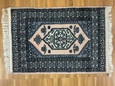ORIENTTEPPICH PAKISTAN HANDGEKNÜPFT TEPPICH AUS WOLLE BRÜCKE 100x63cm