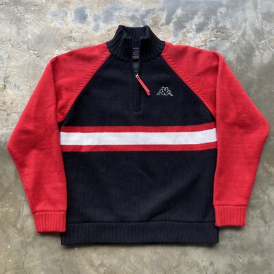 Kappa Mens Authentic 1/4 Zip Sweatshirt Pullover SMALL Vintage 90s