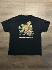 Super Nintendo Super Mario Kart T Shirt Mens XL Black Video Game VTG Y2K Racing