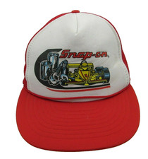 Vintage Snap-On Red Mesh Trucker Snapback Hat Cap