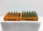 Vintage Miniature Coca-Cola Plastic Yellow Cases with Bottles - Lot of 2