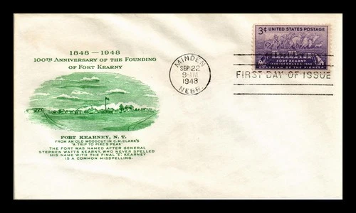 US COVER FORT KEARNY CENTENNIAL FDC SCOTT 970 FULTON CACHET