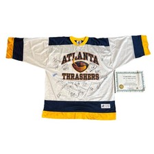 VTG Atlanta Thrashers Signed By Team Authentic Ice Hockey Jersey W/ COA XL
