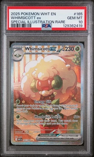 PSA 10 Whimsicott Special Illustration Rare #165 Pokemon Black Bolt SIR 165/086