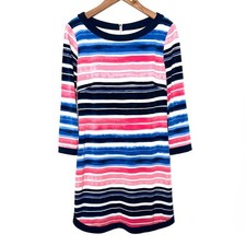 Vince Camuto Striped 3/4 Sleeve Shift Dress Size 12