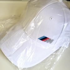 New Genuine Bmw M Logo Cap -red Trim - White Oem Gift