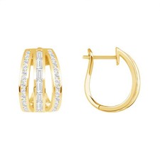 2.49 CT Diamonds 14K Yellow Gold Huggies Earrings