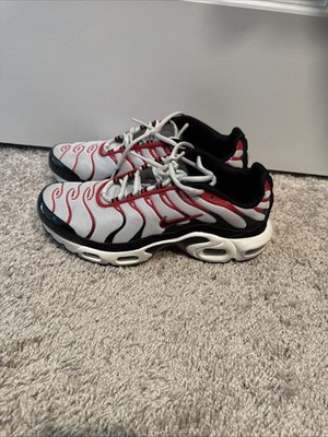 Size 6.5- Nike Air Max Plus Platinum Black University Red