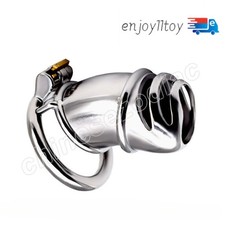 Stainless Steel Male Chastity Cage Device Long Metal Locking Belt for Men