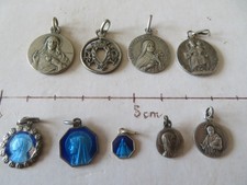 9 x médaille religieuse argent poinçon dont émaillé