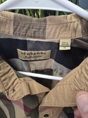 Burberry London Thornaby Check Button-Down Long Sleeve Shirt Medium Beige - Picture 7 of 13