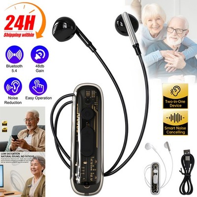 Clip-On Hearing Aids for Seniors Bluetooth Rechargeable Hearing Aid Sound Voice