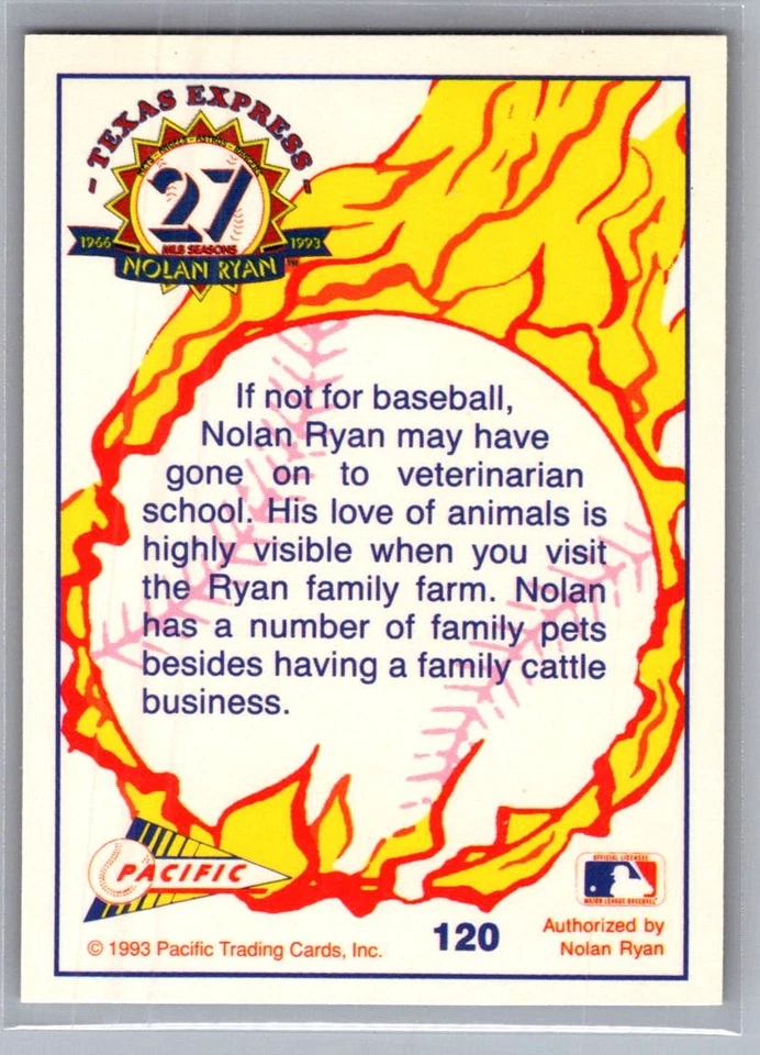 1992 Pacific Nolan Ryan Texas Express II #120 Nolan Ryan - Image 2 of 2