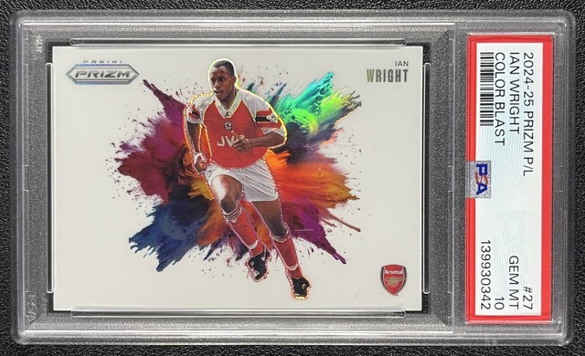 IAN WRIGHT PSA 10 2024-25 PANINI PRIZM P/L #27 COLOR BLAST PRIZM SP 0342
