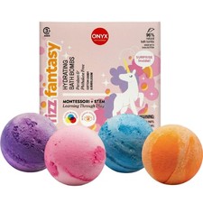 Fizz Fantasy Unicorn Bath Bombs for Kids, Cotton Candy Scented Bath Bombs w...
