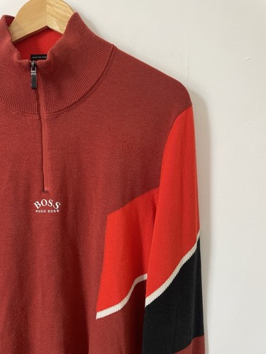 Hugo Boss Zofin Quarter Zip Pullover XL Pulli Wollmischung Rot - Bild 3 von 13