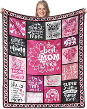 Best Mom Ever Blanket Gifts for Christmas Day, 60"X50" Mom from Daughter Son, Wa