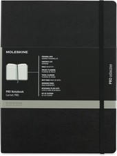 Moleskine Professional Notebook, XL, Black, Hard Cover 7.5 x 9.75 Black