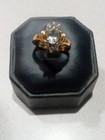 Gold Over Sterling Ladies Dinner Ring Sz 8   Large Oval CZ With 6 Smaller Stones — photo 9